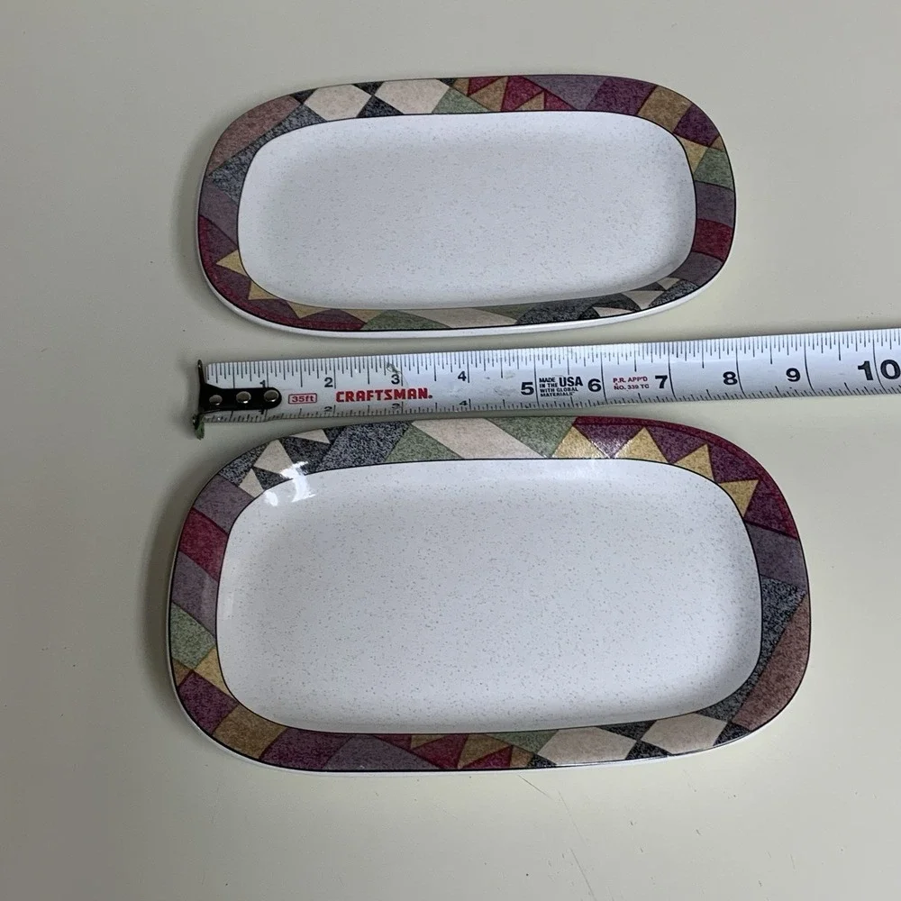 Studio Nova Palm Desert Gravy Boat & Butter Dish Set Geometric Southwestern EUC
